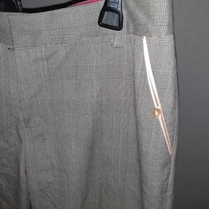 Rebecca taylor vintage gray pink pinstriped dress pants vintage  office trousers